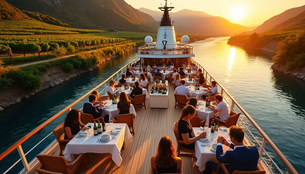 partez à la découverte des saveurs lors de croisières thématiques dédiées au vin et aux spiritueux : dégustations, ateliers et escales gourmandes vous attendent pour une expérience œnologique unique sur l’eau.