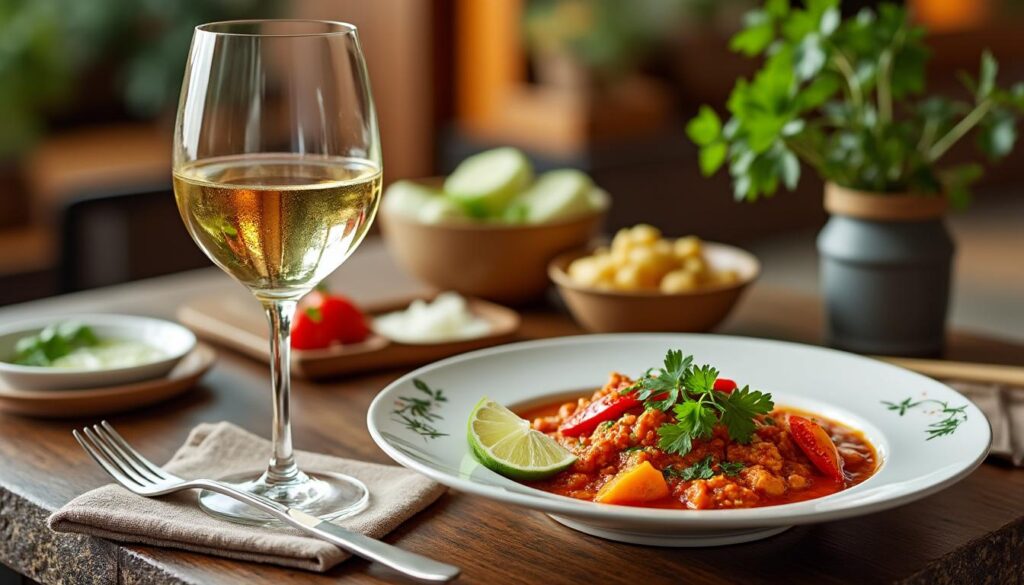 découvrez comment associer parfaitement un vin blanc avec un plat épicé pour sublimer vos repas et équilibrer les saveurs intenses.
